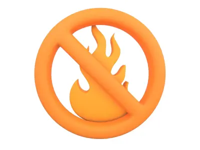 No Fire Icon V1 008 Low-poly 3D model