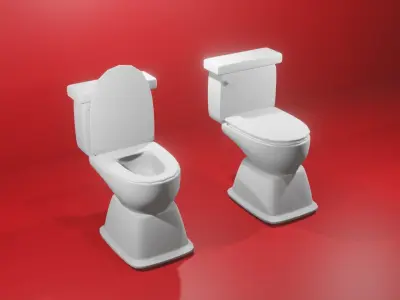 Toilet two toilets 3D model