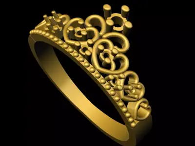 rings gold tiara ring 3D print model