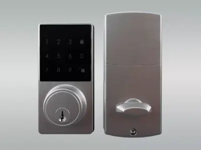 Square Metal Door Digital Lock Low-poly 3D model