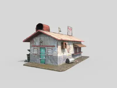 Abandoned Barbeque Restaurant 3D model