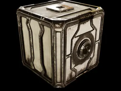 Sci-fi Post-apo Box Container Storage Low-poly 3D model