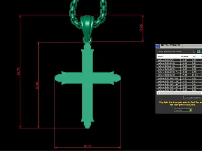 Cross Light Gold 3CP060 3DM STL 3D model
