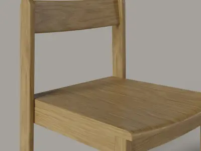Small Stackable Wood Chair Low-poly 3D model