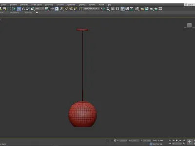 Copper Round Pendant Low-poly 3D model