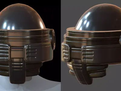 Gas mask helmet 3d model scifi Low-poly  Low-poly 3D model