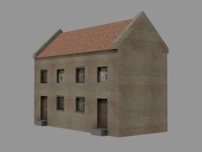 Old house Low-Poly game redy Low-poly 3D model