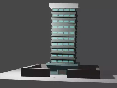 standard building  Low-poly 3D model