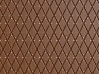 Polished Diamond Wood Panels with Silver Rivets PBR Seamless Texture