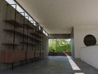 Modern Minimalist Hallway Interior 3D model