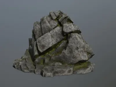 Mountain rock Low-poly 3D model get