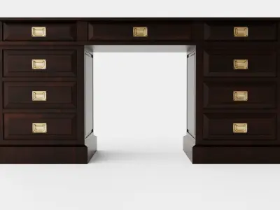 Wall Street desk English Low-poly 3D model