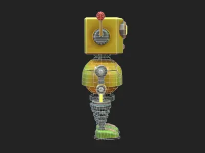 Stylized Robot 6 63 The Hot Low-poly 3D model