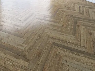 Herringbone parquet 3 types Low-poly 3D model