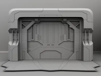 Sci-fi Airlock Gate Low-poly 3D model