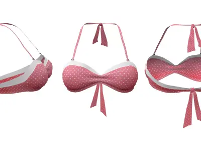 Summer Bikini Top Low-poly 3D model