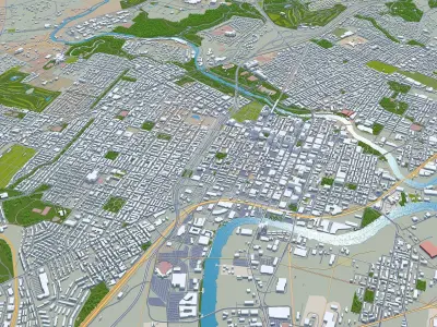 Wilmington Delaware USA 15km Low-poly 3D model