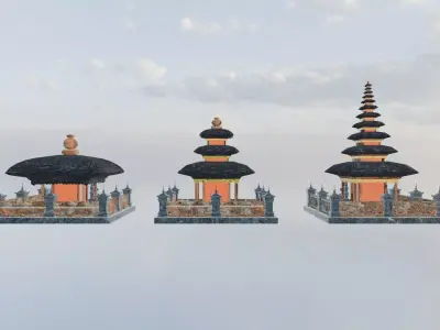 Model Asset 3d Model of Pura Bali Low-poly 3D model