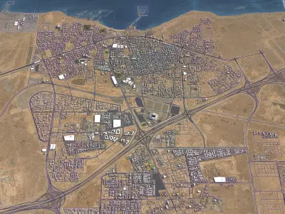 Al Wakrah - City 3D Model Low-poly 3D model