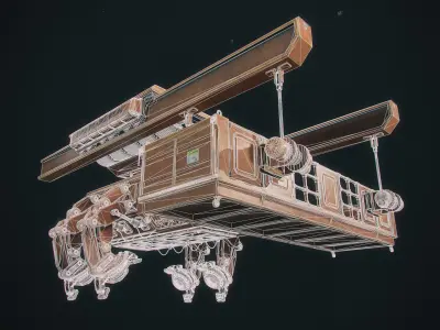 Futuristic crane Low-poly 3D model