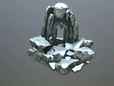 skull cave Low-poly 3D model