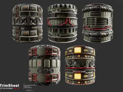 Sci fi Industrial Trimsheet Vol 1 Texture