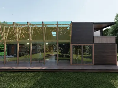 MODERN WOODEN HOUSE 3D model