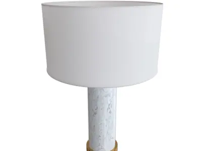 West Elm Pillar Table Lamp Marble 3D model