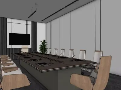 Modern Conference Room 3D Model 3D model