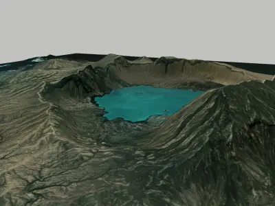 Mountain landscape Taal Volcano 3D model