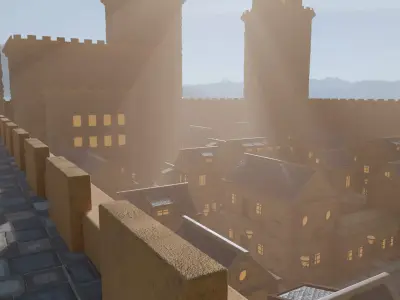 Medieval Fortress And Village 3D model