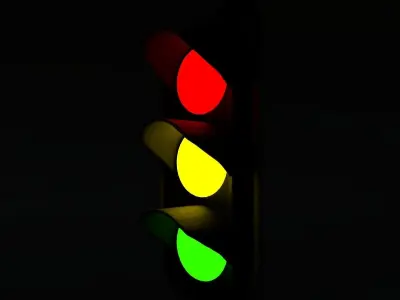 Single Head Traffic Light 3D model
