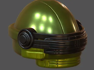 Gas mask future helmet 3d model scifi Low-poly  Low-poly 3D model