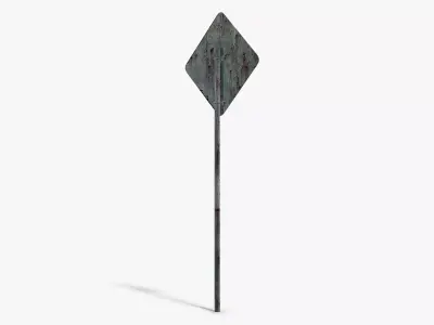 Damaged Bike Sign Low-poly 3D model