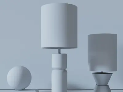 Three table lamps CB2 3D model