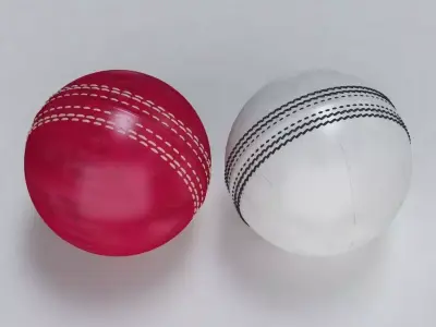 Cricket Ball Standard and Warn Low-poly 3D model