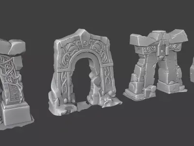 Free Stylized Ancient Archway Lowpoly Free low-poly 3D model