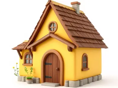 Charming Cottage model pack Low-poly 3D model
