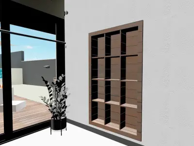 Fitted Bookcase Wall Niche 3D model