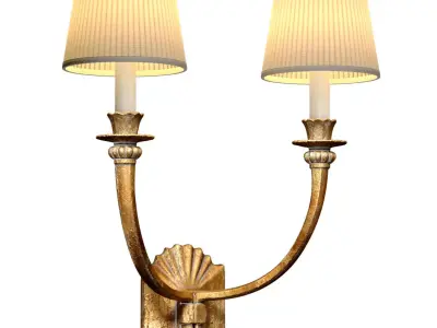 Sconce bronze sconce French European classical style Wall lamp 3D model