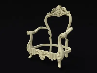armchair ornate chair 3D model
