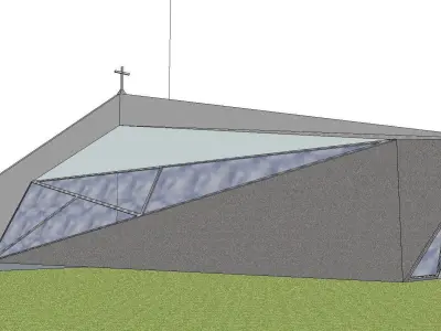 Architecture-Religion-God-Culture-Temple-093 church with tria... 3D model