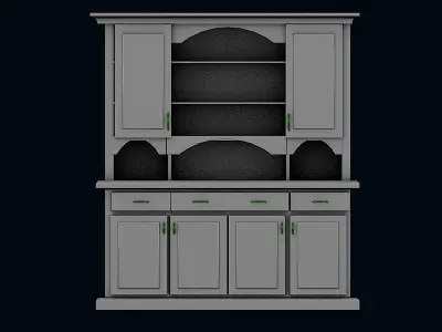 BUFFET hutch with doors 3D model
