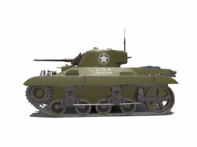 M22 Locust American Light Tank Low-poly 3D model