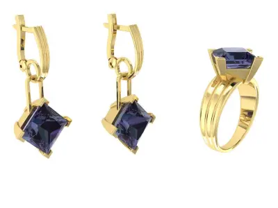 Ring boutique Rhombus  set 3D print model