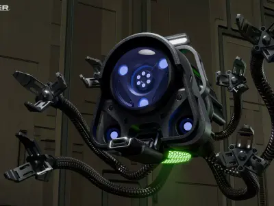 Sci-Fi Robot Drone Low-poly 3D model