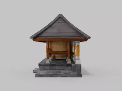 Bale Sakanem Traditional Pavilion Structure 3D model