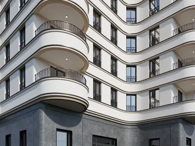 Modern residential building 18 3D model