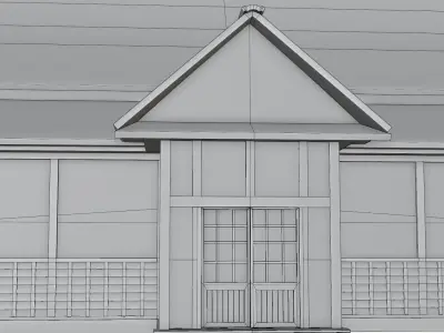 Japanese Training House - Dojo Low-poly 3D model