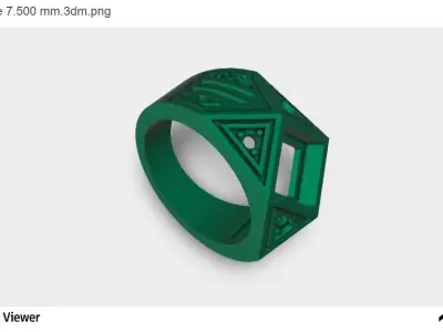 Men Ring With Princess Cut Center Stone 3D print model